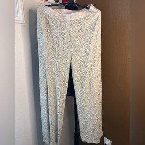 Chico's Beige Lace Trim Pants